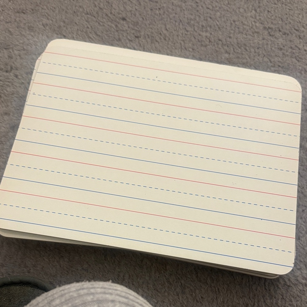 Lined white boards (five)
